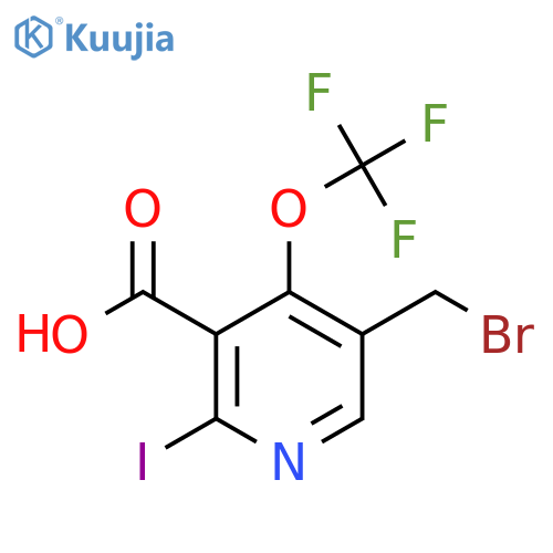 5-(Bromomethyl)-2-iodo-4-(trifluoromethoxy)pyridine-3-carboxylic acid structure