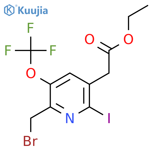 Ethyl 2-(bromomethyl)-6-iodo-3-(trifluoromethoxy)pyridine-5-acetate structure