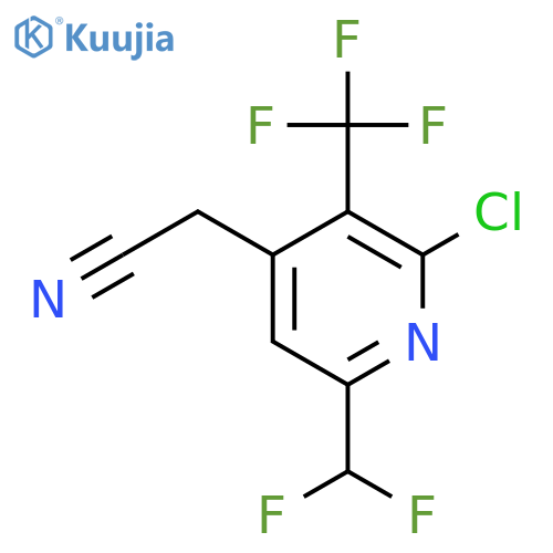 2-Chloro-6-(difluoromethyl)-3-(trifluoromethyl)pyridine-4-acetonitrile structure