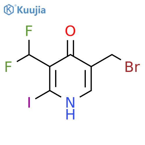5-(Bromomethyl)-3-(difluoromethyl)-4-hydroxy-2-iodopyridine structure