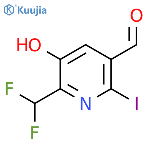 2-(Difluoromethyl)-3-hydroxy-6-iodopyridine-5-carboxaldehyde structure