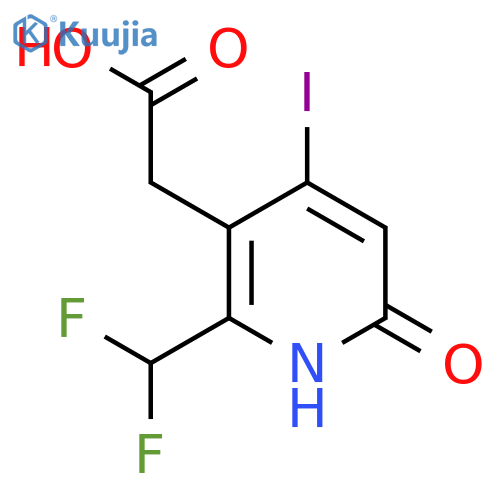 2-(Difluoromethyl)-6-hydroxy-4-iodopyridine-3-acetic acid structure