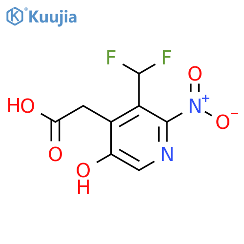 3-(Difluoromethyl)-5-hydroxy-2-nitropyridine-4-acetic acid structure