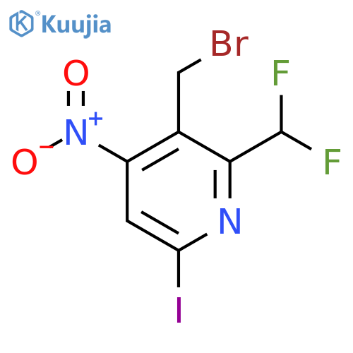 3-(Bromomethyl)-2-(difluoromethyl)-6-iodo-4-nitropyridine structure
