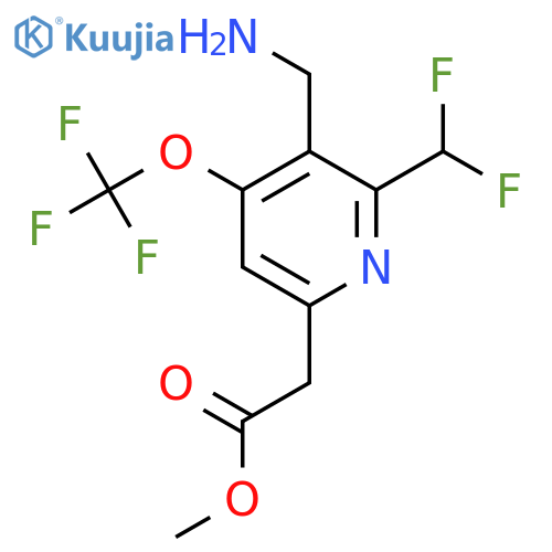 Methyl 3-(aminomethyl)-2-(difluoromethyl)-4-(trifluoromethoxy)pyridine-6-acetate structure