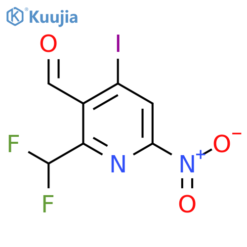 2-(Difluoromethyl)-4-iodo-6-nitropyridine-3-carboxaldehyde structure