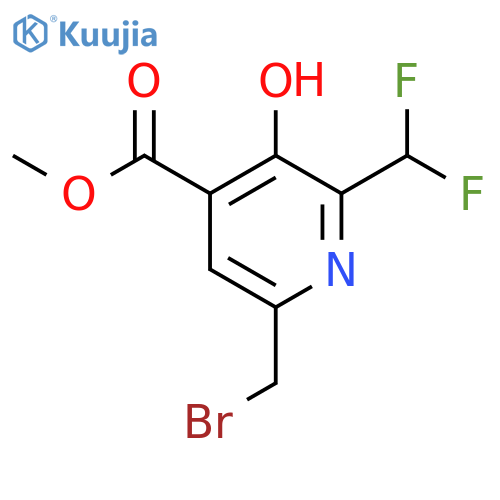 Methyl 6-(bromomethyl)-2-(difluoromethyl)-3-hydroxypyridine-4-carboxylate structure