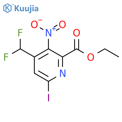 Ethyl 4-(difluoromethyl)-6-iodo-3-nitropyridine-2-carboxylate structure