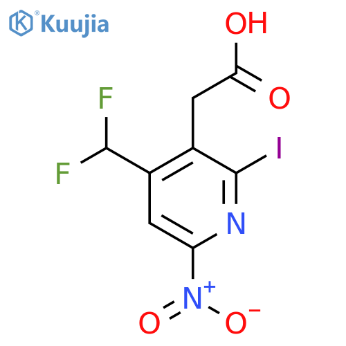 4-(Difluoromethyl)-2-iodo-6-nitropyridine-3-acetic acid structure