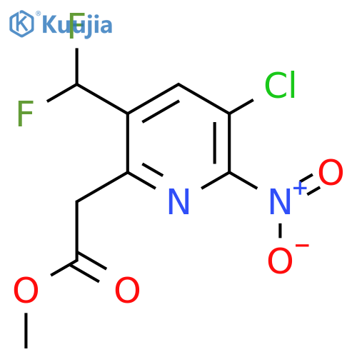 Methyl 3-chloro-5-(difluoromethyl)-2-nitropyridine-6-acetate structure