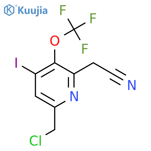 6-(Chloromethyl)-4-iodo-3-(trifluoromethoxy)pyridine-2-acetonitrile structure