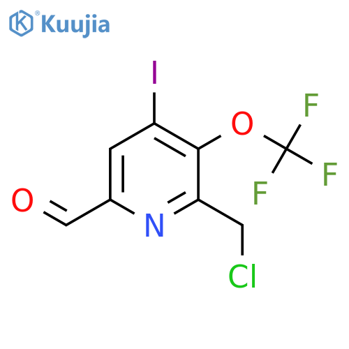 2-(Chloromethyl)-4-iodo-3-(trifluoromethoxy)pyridine-6-carboxaldehyde structure