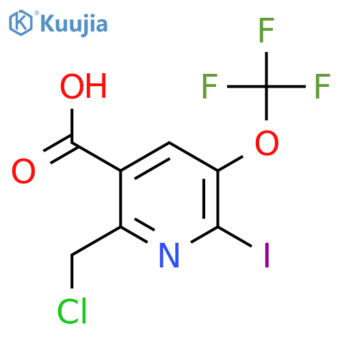 2-(Chloromethyl)-6-iodo-5-(trifluoromethoxy)pyridine-3-carboxylic acid structure