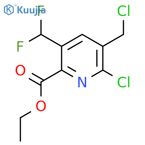 Ethyl 2-chloro-3-(chloromethyl)-5-(difluoromethyl)pyridine-6-carboxylate structure