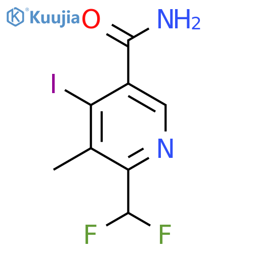 2-(Difluoromethyl)-4-iodo-3-methylpyridine-5-carboxamide structure