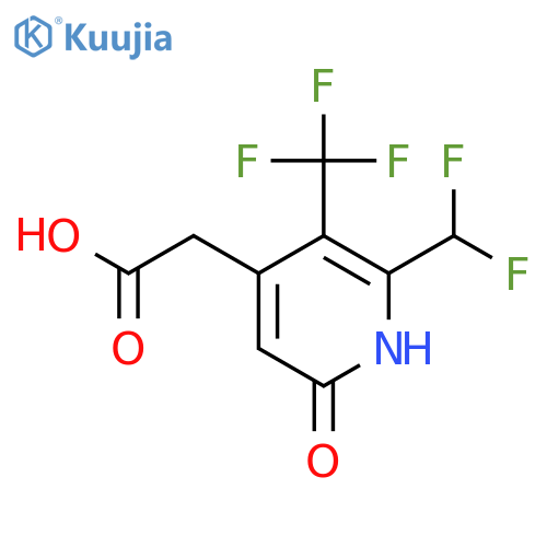 2-(Difluoromethyl)-6-hydroxy-3-(trifluoromethyl)pyridine-4-acetic acid structure