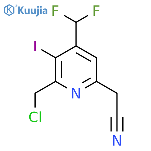 2-(Chloromethyl)-4-(difluoromethyl)-3-iodopyridine-6-acetonitrile structure