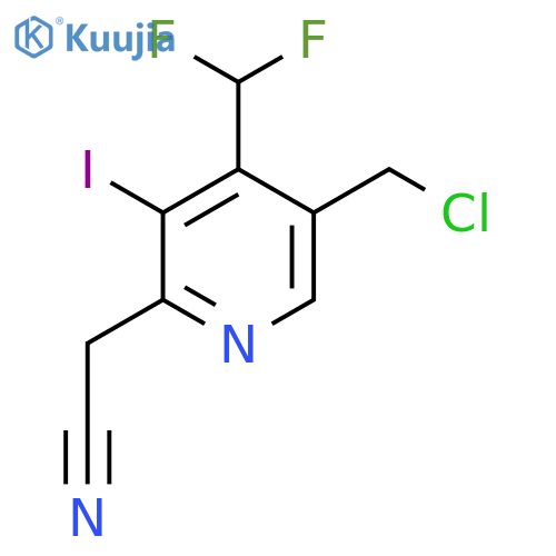 5-(Chloromethyl)-4-(difluoromethyl)-3-iodopyridine-2-acetonitrile structure