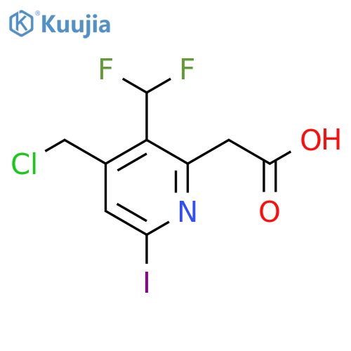 4-(Chloromethyl)-3-(difluoromethyl)-6-iodopyridine-2-acetic acid structure