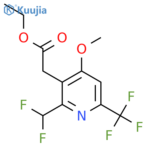 Ethyl 2-(difluoromethyl)-4-methoxy-6-(trifluoromethyl)pyridine-3-acetate structure