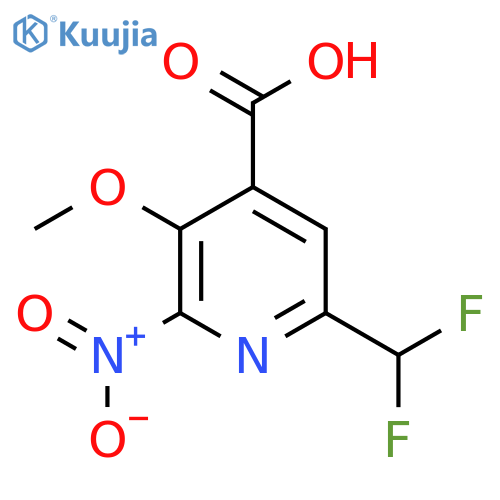 6-(Difluoromethyl)-3-methoxy-2-nitropyridine-4-carboxylic acid structure