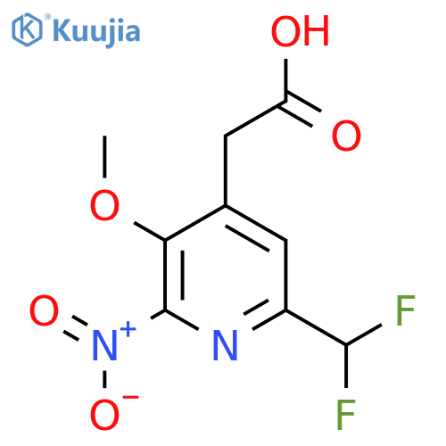 6-(Difluoromethyl)-3-methoxy-2-nitropyridine-4-acetic acid structure