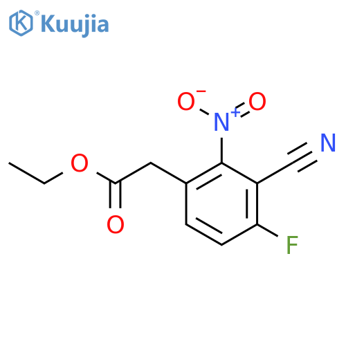 Ethyl 3-cyano-4-fluoro-2-nitrophenylacetate structure