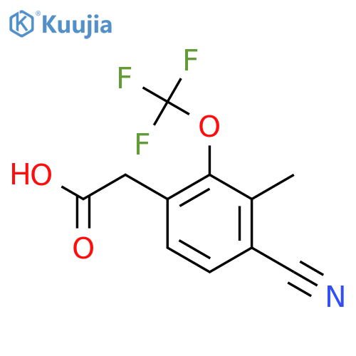 4-Cyano-3-methyl-2-(trifluoromethoxy)phenylacetic acid structure