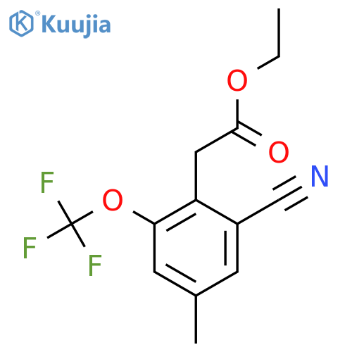 Ethyl 2-cyano-4-methyl-6-(trifluoromethoxy)phenylacetate structure