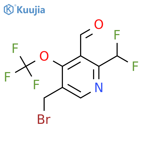 5-(Bromomethyl)-2-(difluoromethyl)-4-(trifluoromethoxy)pyridine-3-carboxaldehyde structure