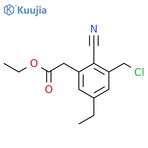 Ethyl 3-chloromethyl-2-cyano-5-ethylphenylacetate structure