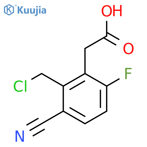 2-Chloromethyl-3-cyano-6-fluorophenylacetic acid structure