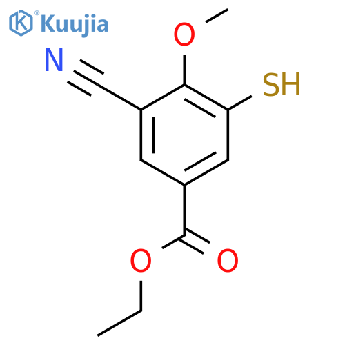 Ethyl 3-cyano-5-mercapto-4-methoxybenzoate structure