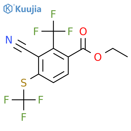 Ethyl 3-cyano-2-trifluoromethyl-4-(trifluoromethylthio)benzoate structure