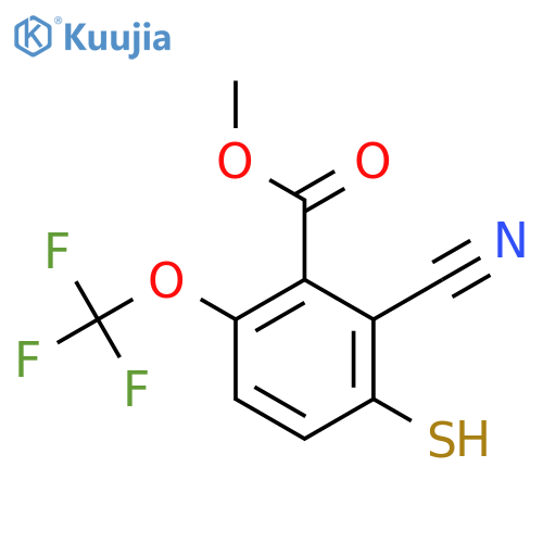 Methyl 2-cyano-3-mercapto-6-(trifluoromethoxy)benzoate structure