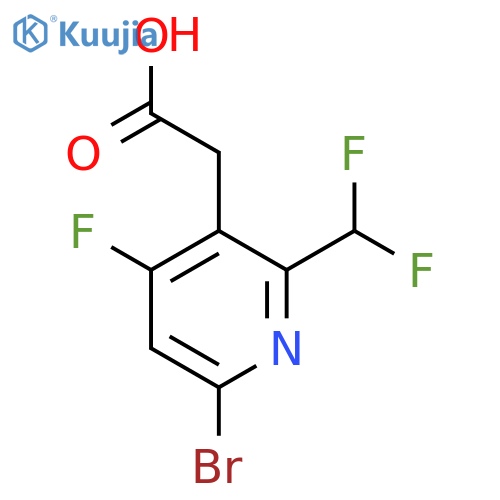 6-Bromo-2-(difluoromethyl)-4-fluoropyridine-3-acetic acid structure