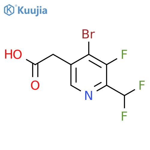 4-Bromo-2-(difluoromethyl)-3-fluoropyridine-5-acetic acid structure