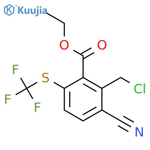 Ethyl 2-chloromethyl-3-cyano-6-(trifluoromethylthio)benzoate structure