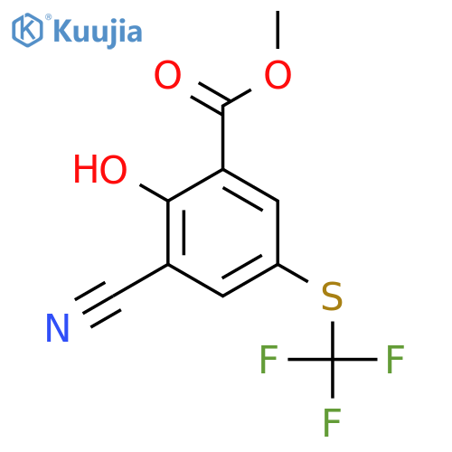 Methyl 3-cyano-2-hydroxy-5-(trifluoromethylthio)benzoate structure