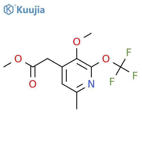 Methyl 3-methoxy-6-methyl-2-(trifluoromethoxy)pyridine-4-acetate structure