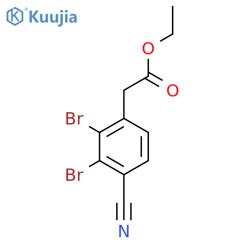 Ethyl 4-cyano-2,3-dibromophenylacetate structure