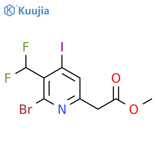 Methyl 2-bromo-3-(difluoromethyl)-4-iodopyridine-6-acetate structure