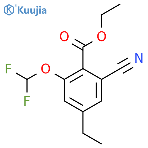 Ethyl 2-cyano-6-difluoromethoxy-4-ethylbenzoate structure