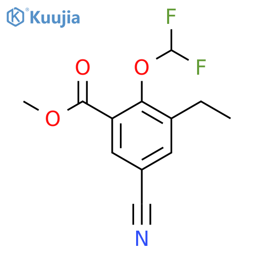 Methyl 5-cyano-2-difluoromethoxy-3-ethylbenzoate structure