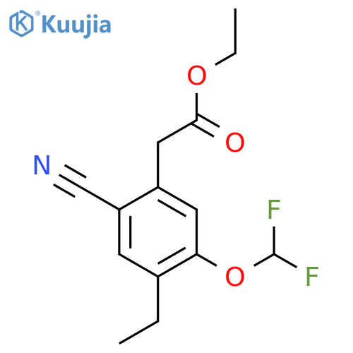 Ethyl 2-cyano-5-difluoromethoxy-4-ethylphenylacetate structure