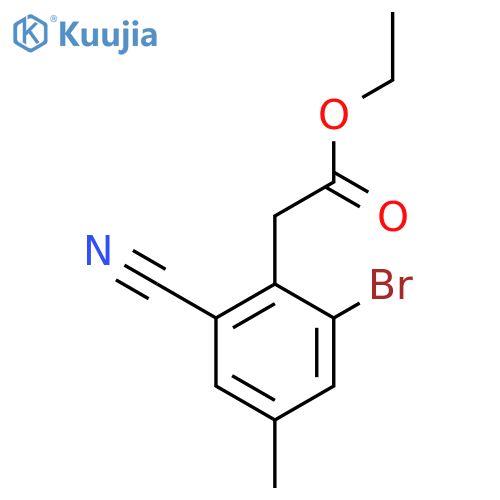 Ethyl 2-bromo-6-cyano-4-methylphenylacetate structure