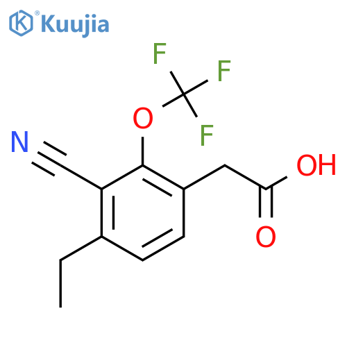 3-Cyano-4-ethyl-2-(trifluoromethoxy)phenylacetic acid structure