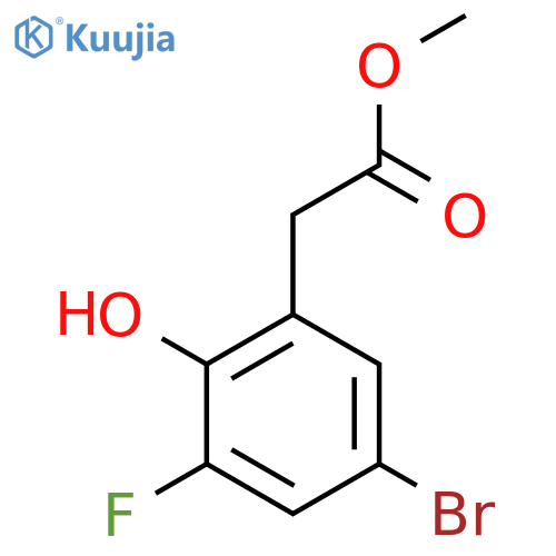 Methyl 5-bromo-3-fluoro-2-hydroxyphenylacetate structure