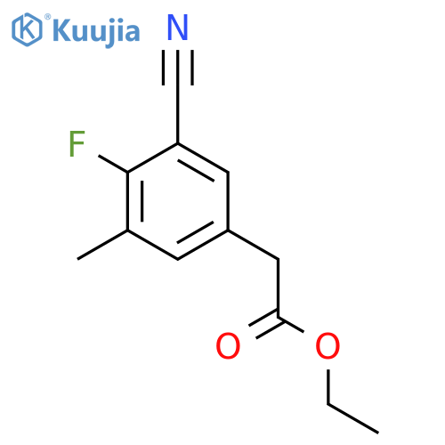 Ethyl 3-cyano-4-fluoro-5-methylphenylacetate structure