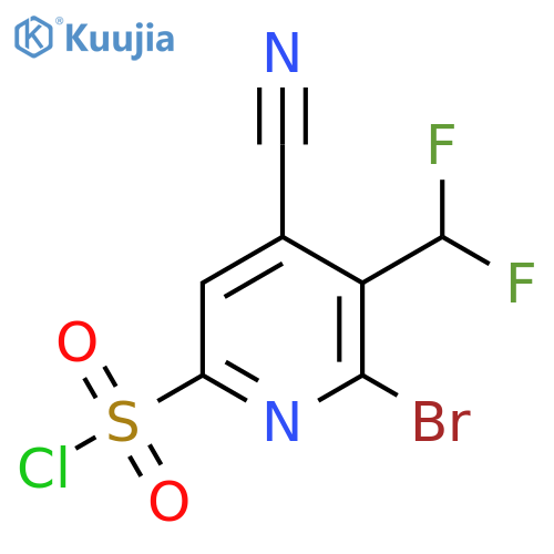 2-Bromo-4-cyano-3-(difluoromethyl)pyridine-6-sulfonyl chloride structure